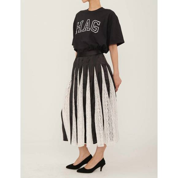 NEW BATSHEVA freya skirt in black w/ lace - Picture 3 of 4